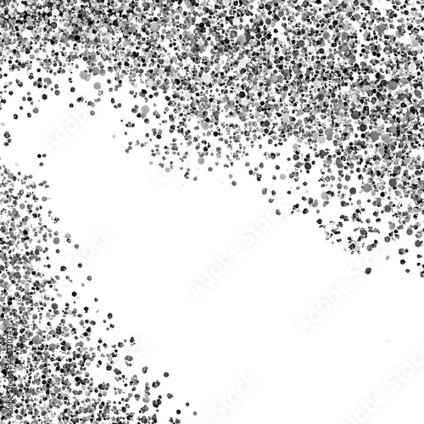 Obraz The image shows a collection of scattered gray spots against a plain white background