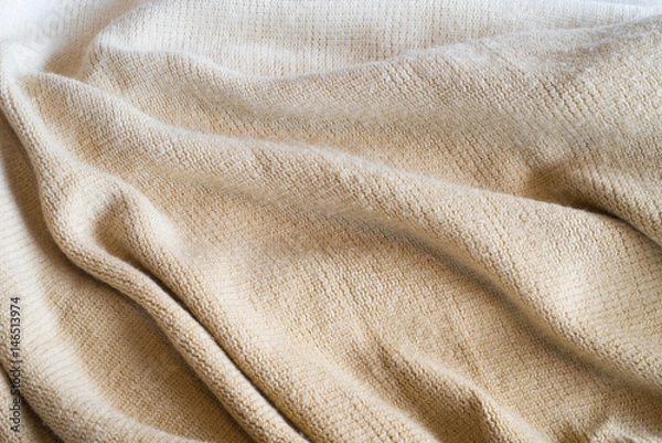 Fototapeta Soft Neutral Fabric Background Diagonal Folds
