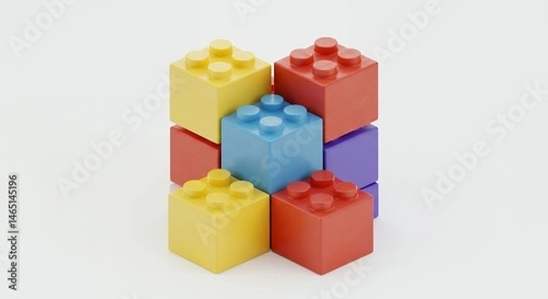 Fototapeta Colorful building blocks geometric pattern