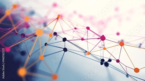 Obraz Abstract Digital Connection Lines and Dots Background