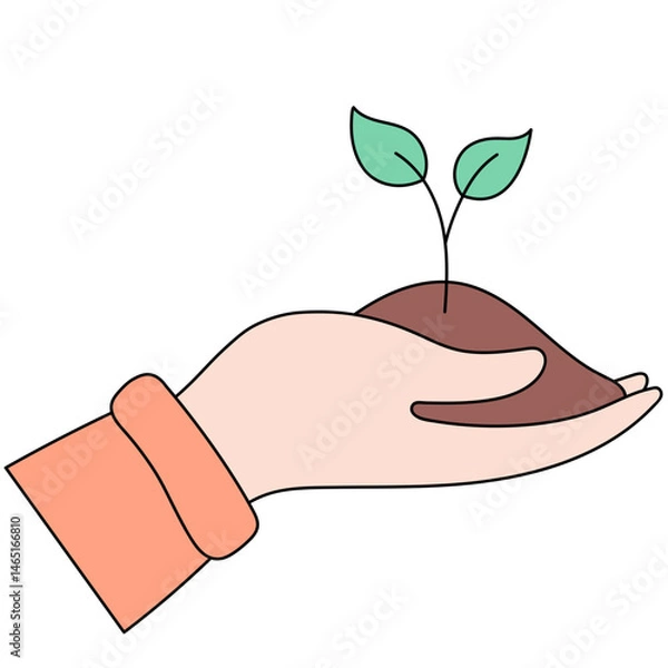 Obraz Hand with tree sprout