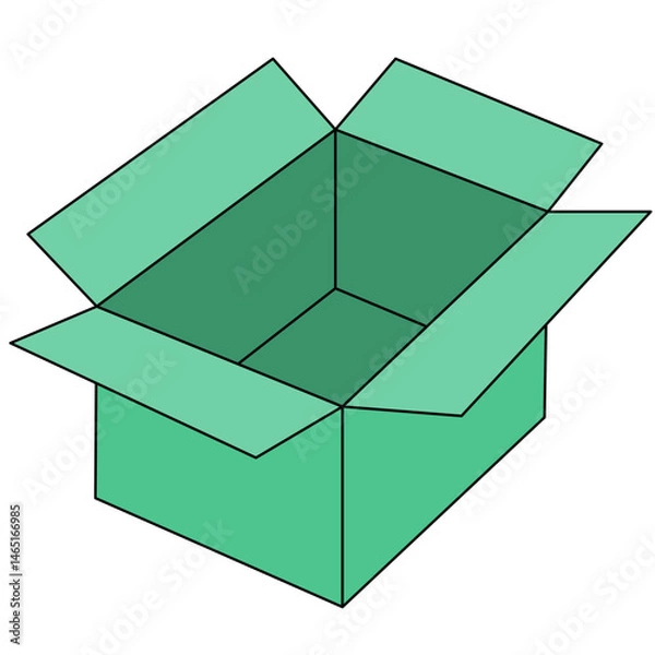 Obraz Empty opened cardboard box