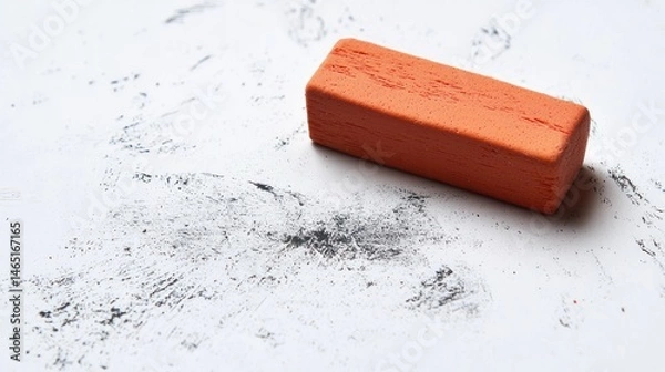Fototapeta Rubber eraser next to a partially erased mark