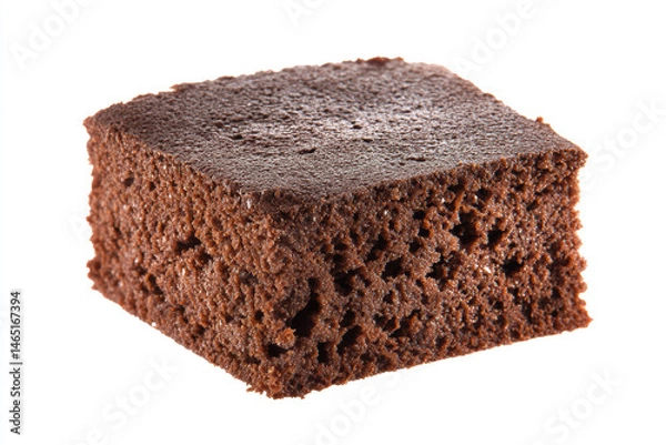 Fototapeta Delicious chocolate brownie square with a rich texture and moist appearance ready to be enjoyed