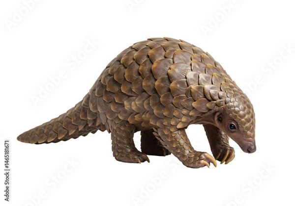 Fototapeta Pangolin Figurine CloseUp View isolated on white background