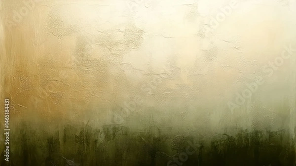 Obraz Abstract landscape painting with muted colors.  A textured,  ombre effect blends warm golds and earthy greens creating a serene, minimalist aesthetic