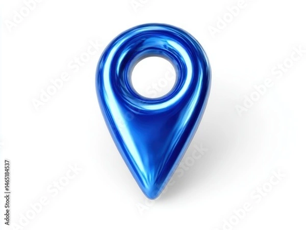 Fototapeta Blue map pointer isolated on white background