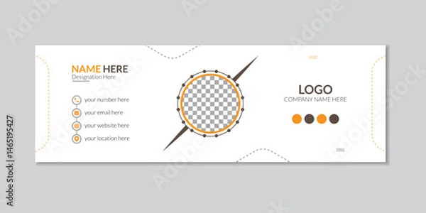 Fototapeta Email Signature Mockup Template.