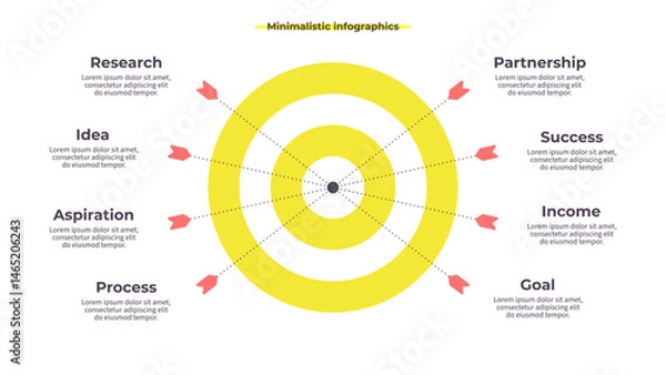 Fototapeta Business infographic template. Target chart with eight options, steps. Vector chart.
