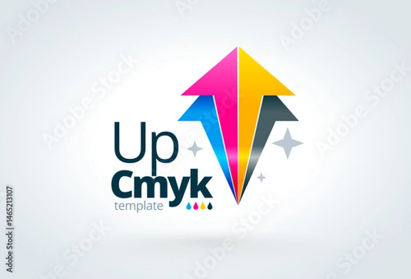 Obraz Up Cmyk Arrows actoins. Printing theme logo. Template design vector. White background
