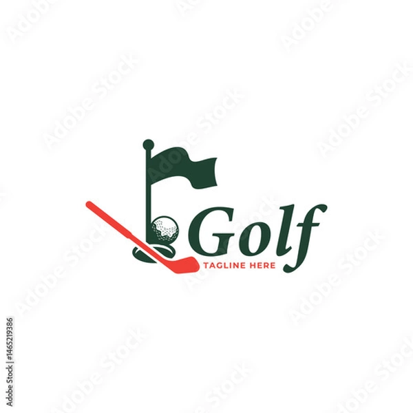 Fototapeta Golf logo design vector template, Vector label of golf, Logo of golf championship, illustration, Creative icon, design concept
