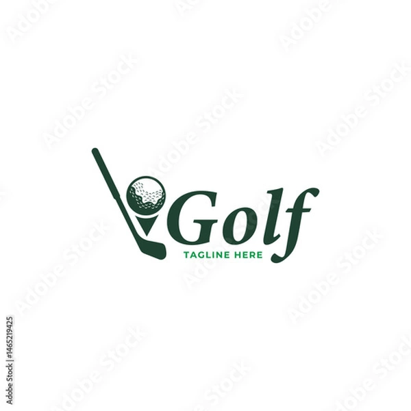 Fototapeta Golf logo design vector template, Vector label of golf, Logo of golf championship, illustration, Creative icon, design concept
