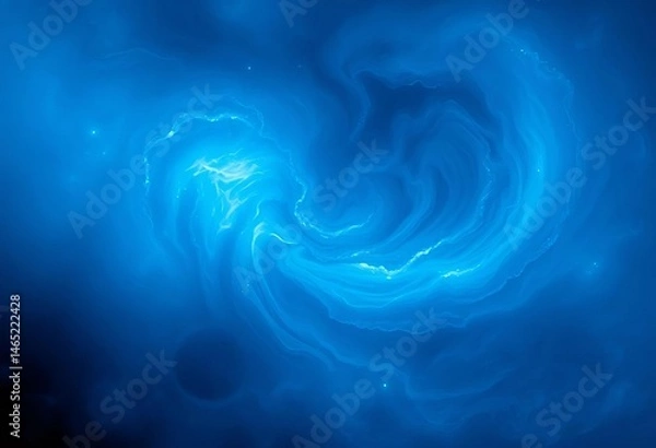 Fototapeta Abstract swirling nebula of deep blue hues, textured with subtle light variations,  peaceful,  photo