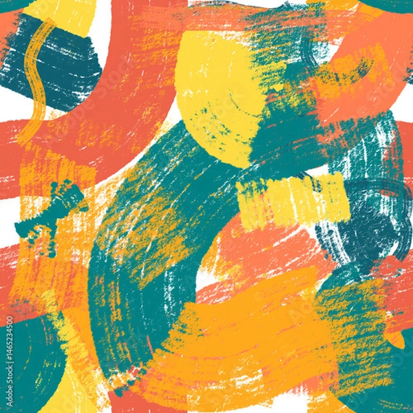 Fototapeta seamless pattern with textured brush strokes and a vibrant color palette
