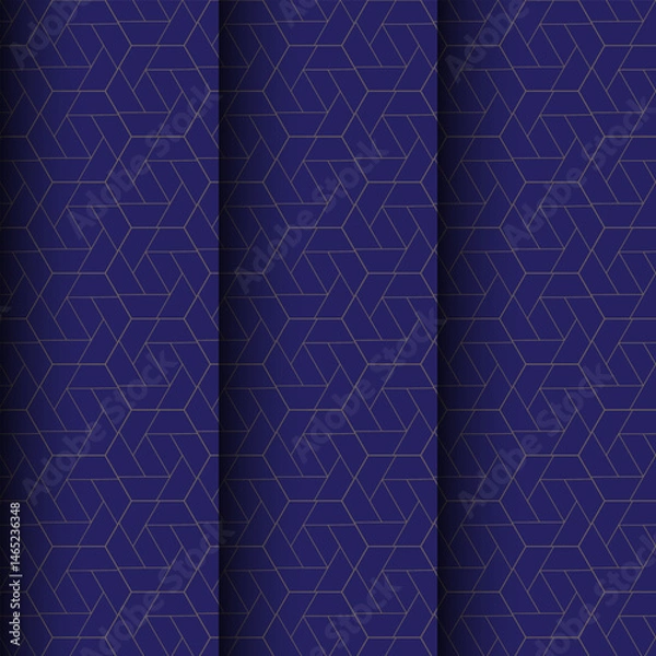 Fototapeta Seamless Vector Background with Thin Geometric Lines in Navy Blue