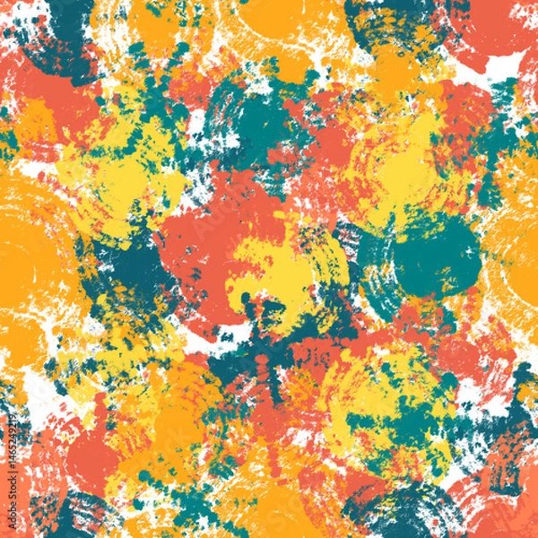 Obraz abstract hand drawn seamless pattern with colorful stroke splashes with vibrant  colors