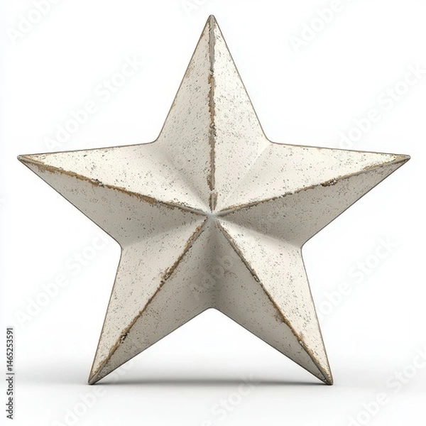 Fototapeta Distressed Off White Five Pointed Star Wall Decor