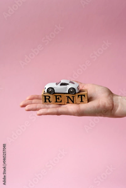 Fototapeta Renting a house, buying a property, renting a car, buying and selling