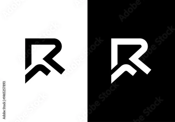Obraz RF, FR initials monogram logo