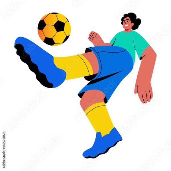 Obraz A flat style illustration of soccer player 
