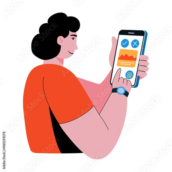 Obraz A flat style illustration of fitness app