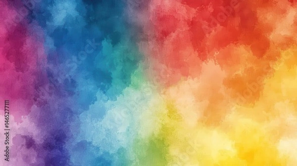 Obraz Vibrant watercolor rainbow clouds
