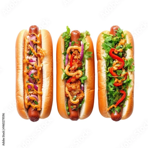 Fototapeta Hot Dogs isolated on transparent background .