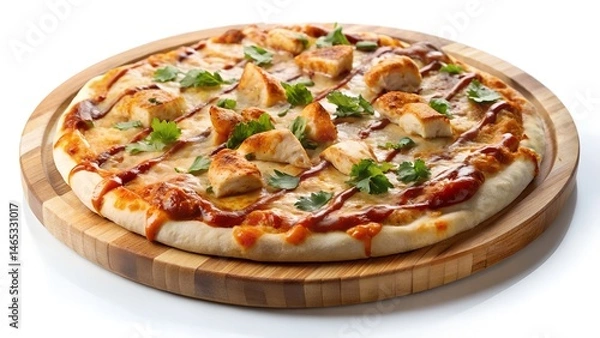 Obraz BBQ Chicken Pizza with Fresh Parsley