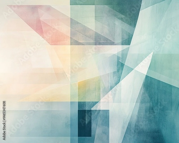 Fototapeta Abstract geometric shapes in pastel and muted tones