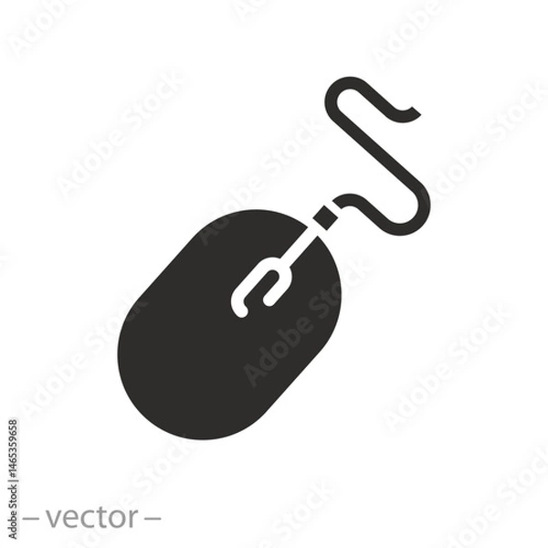 Fototapeta icon of computer mouse, flat vector illustration