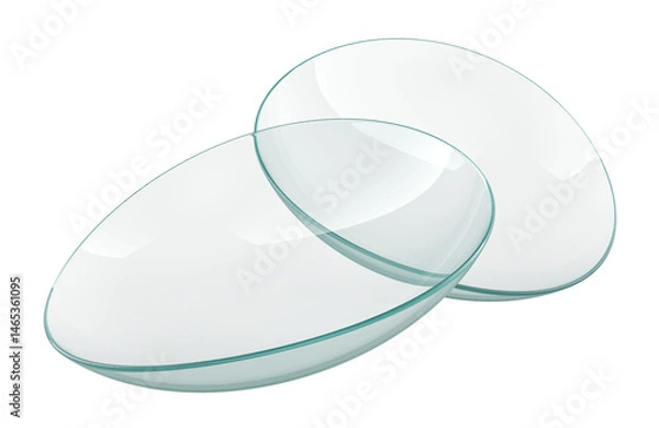 Obraz Two Contact Lenses, 3D rendering isolated on transparent background
