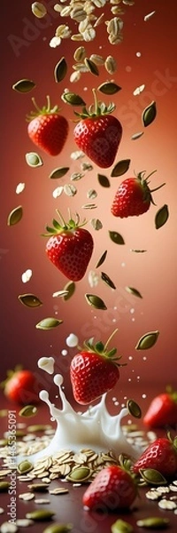 Obraz abstract red  strawberry background