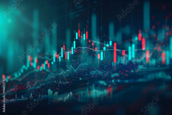 Fototapeta Stock Market Data Visualization