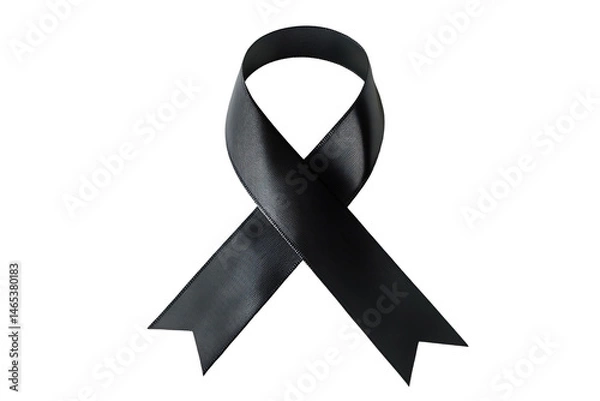 Obraz a black ribbon on a white background