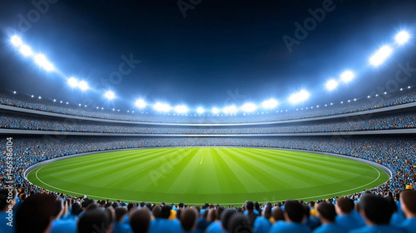Obraz Cricket Stadium with crowd, stadium background, stadium mockup