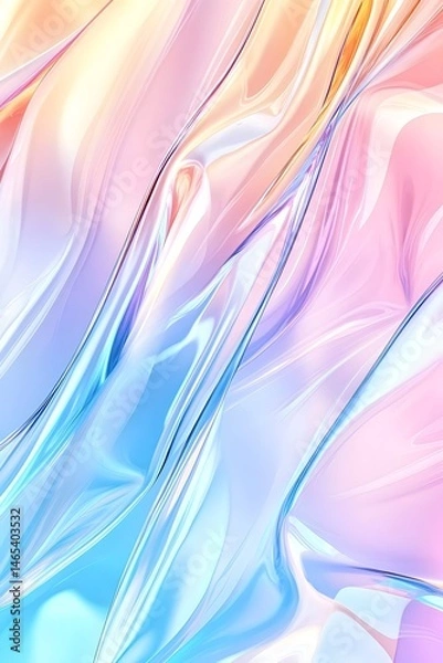 Obraz Abstract pastel swirls of iridescent, glossy liquid