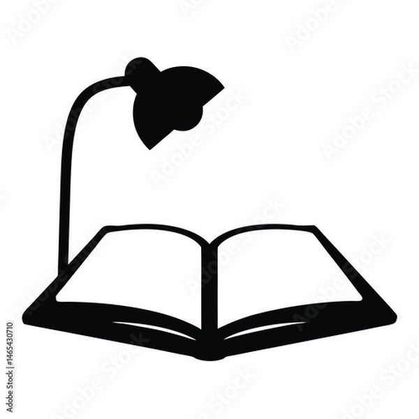 Fototapeta Open Book Illuminated by a Desk Lamp Reading Studying Knowledge Education Learning