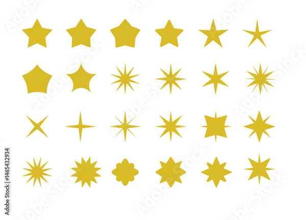 Fototapeta Star icon set in vector format. Includes rating, favorite, bookmark, and achievement styles—perfect for UI, reviews, apps, and visual feedback systems.