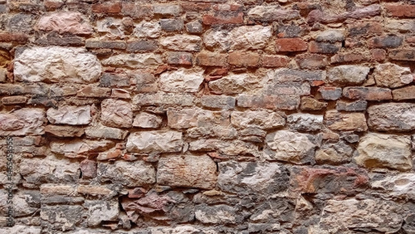 Obraz wall old stone from Perugia Italy, wallpaper and texture suitable for rendering