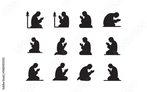 Obraz flat islamic prayer icon