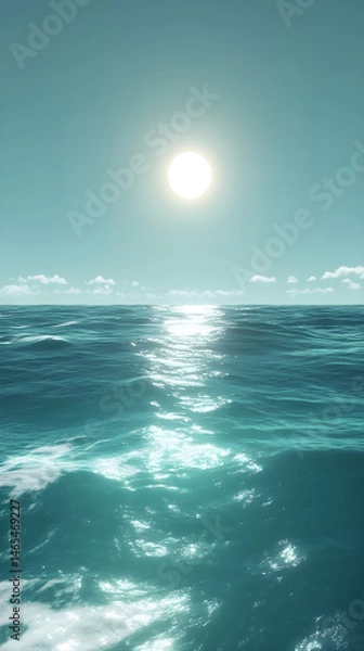 Obraz Endless Tranquility: The Infinite Dance of Light on a Teal Ocean