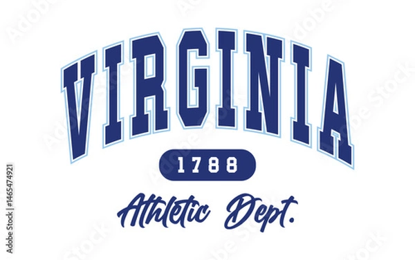 Fototapeta Virginia athletic department text effect editable. Editable Virginia text effect vector	