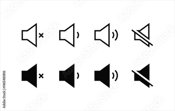 Obraz loud speaker icon, Voice , Record. Sound recording Studio Symbol. volume icons button, vector, sign, symbol, logo, illustration, editable stroke, design style isolated on white linear pictogram