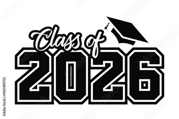 Fototapeta Class of 2026 vector, Class of 2026 vector illustration. Editable class of 2026 typography design vector