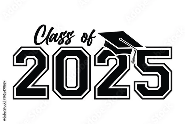 Fototapeta Class of 2025 vector, Class of 2025 vector illustration. Editable class of 2025 typography design vector