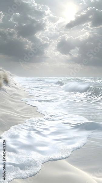 Fototapeta Tranquil coastal scene with soft light