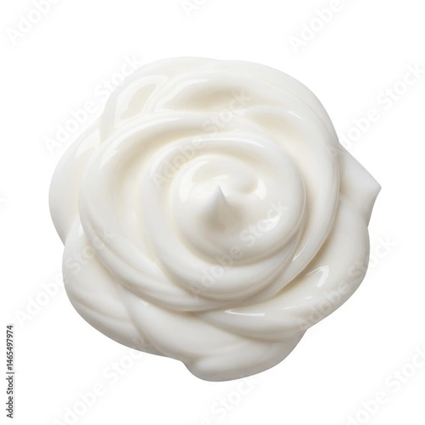 Fototapeta Swirl of creamy lotion isolated on white background