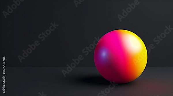 Obraz Colorful 3D Spheres on Dark Background with Modern Abstract Style