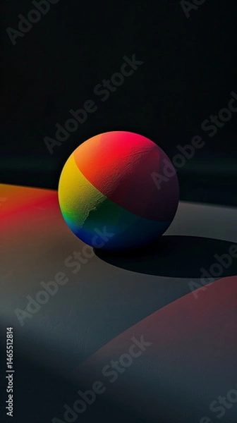 Obraz Colorful 3D Spheres on Dark Background with Modern Abstract Style