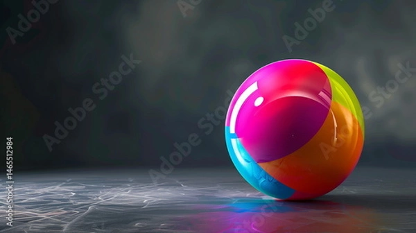 Obraz Colorful 3D Spheres on Dark Background with Modern Abstract Style